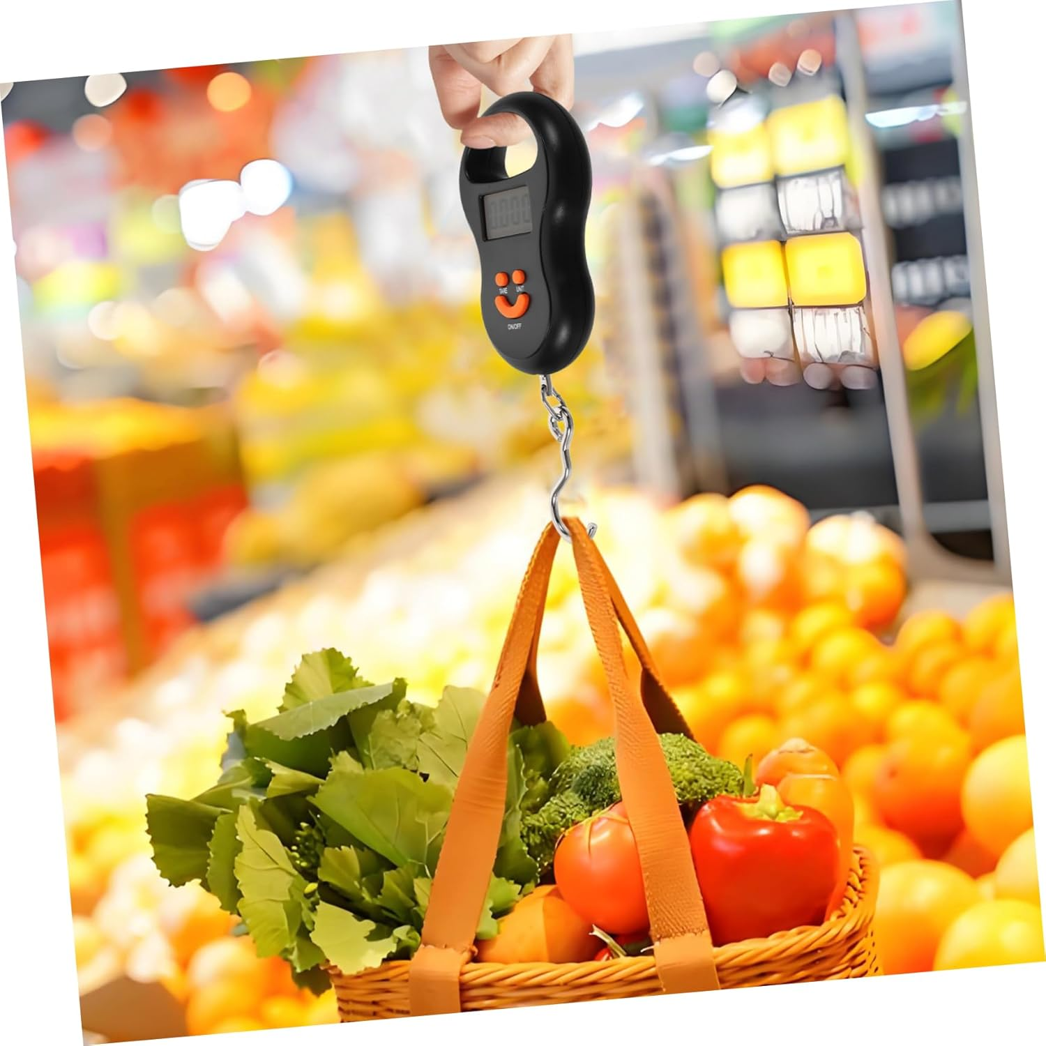 WOONEKY Travel Essential Portable Scale Digital Luggage Weighing Scale Hook Black image number 5