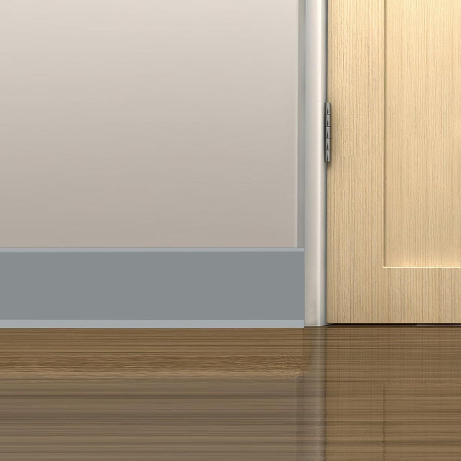 Self-Adhesive PVC Skirting Board - Soft, Flexible Folding Strip, DIY Waterproof Finishing Strip for Kitchen and Bathroom (Gray, 5M) image number 2