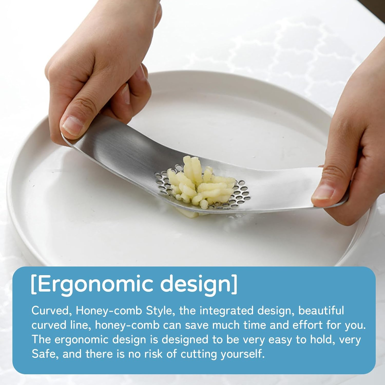 Stainless Steel Garlic Presses Garlic Rocker Peeler to Press Garlic Crusher Mince Cloves of Garlic Kitchen Tool image number 3