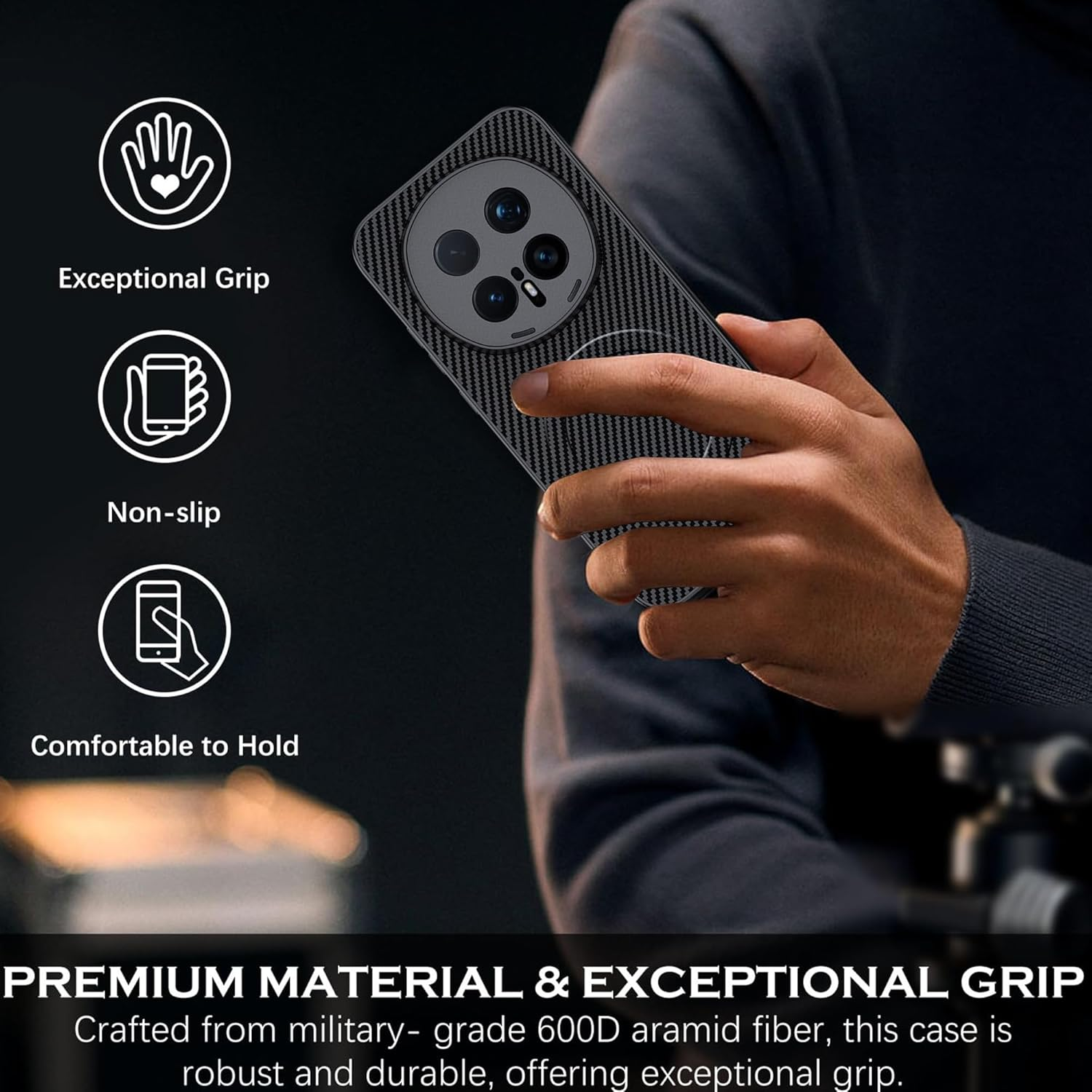 CAUHENYEE Case for Honor Magic 8 Pro 5G, Built-In Magnetic Ring, Non-Slip Hold, Shockproof and Scratch-Resistant, Magnetic Mobile Phone Case for Honor Magic 8 Pro 5G Case, Black