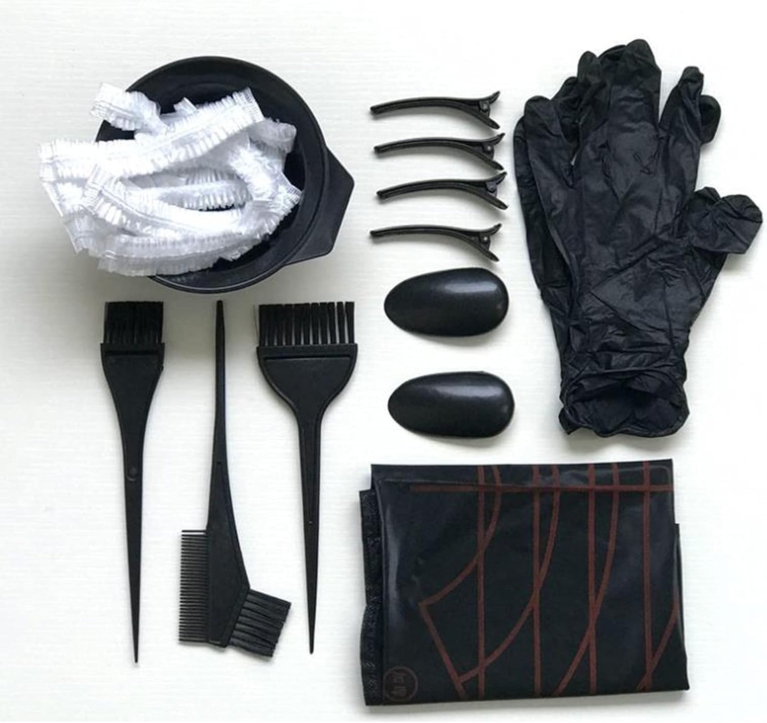 Hair Dye Bowl and Brush Kit, KEAIDUO 22Pcs Hair Colouring Tools Professional DIY Salon Dye Bowl Dyeing Brushes Ear Cover Gloves Disposable Hair Dye Cap Hair Coloring Cape and Hair Clips image number 5