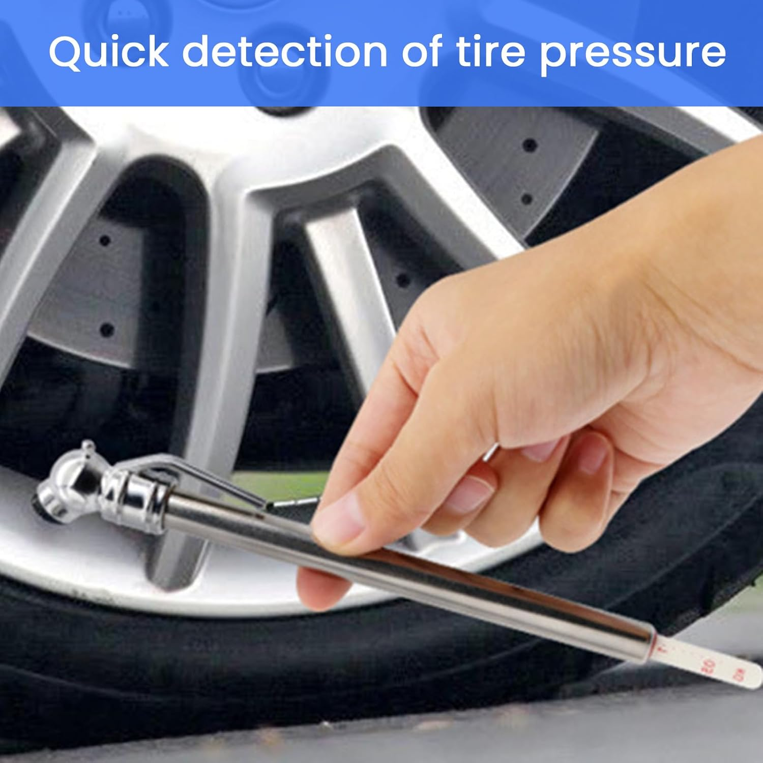 2 Pcs Tire Pressure Gauges,Tire Pressure Test Pen,Portable Tire Pressure Pencil Gauge with Stainless Steel Body,For Cars,Trucks,Rvs, Motorcycles,Bicycles