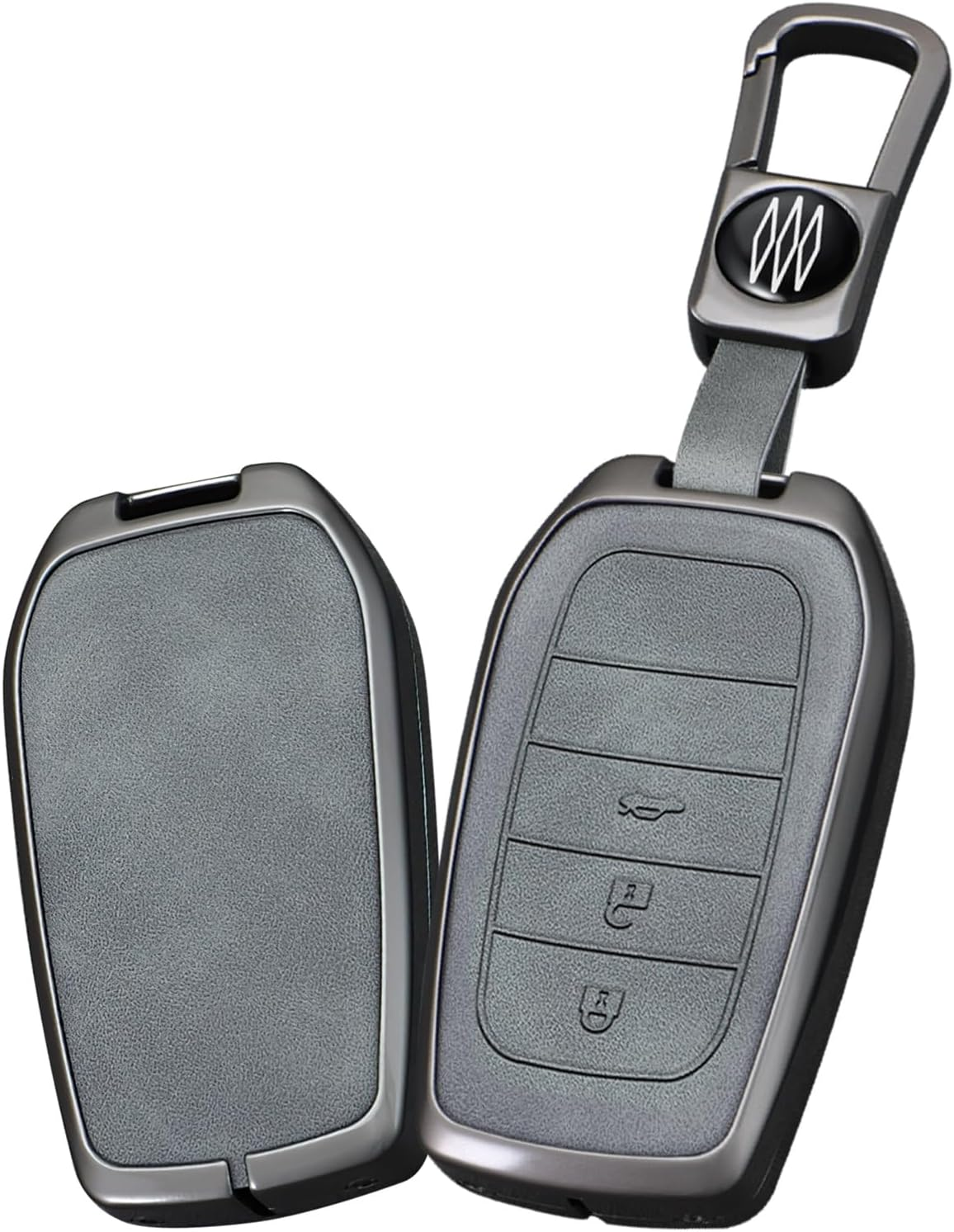 Ontto Zinc Alloy Car Key Case Cover Fit for Toyota RAV4 Prius Auris Yaris Camry Corolla C-HR CHR Land Cruiser Prado Smart Key Holder Case Shell Keychain Keyring Accessories 3 Buttons Trunk B2