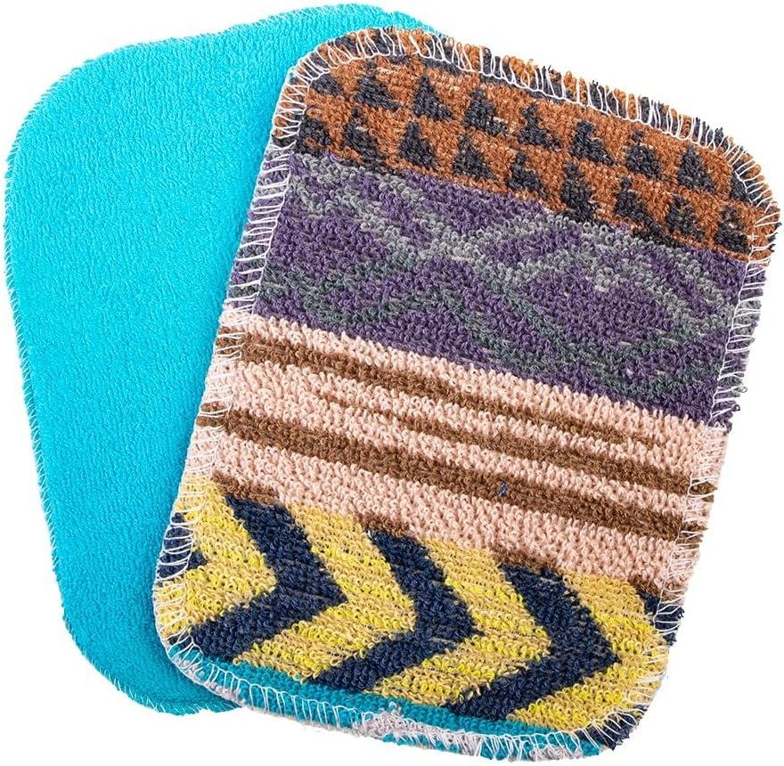 Appetito "Eco Scrubber" Universal Scrub Twin Pack Cloth and Sponge 12 X 16.5Cm - 4 Assorted Designs/Colours image number 4