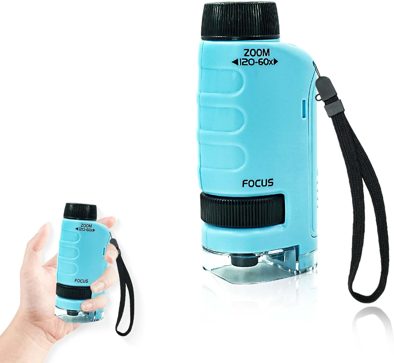 RAUWIZX Portable Microscope, Scientific Experiment Set, Handheld Microscope with 60X-120X Magnification and LED Light, Perfect Mini Microscope for Education and Exploration of the World