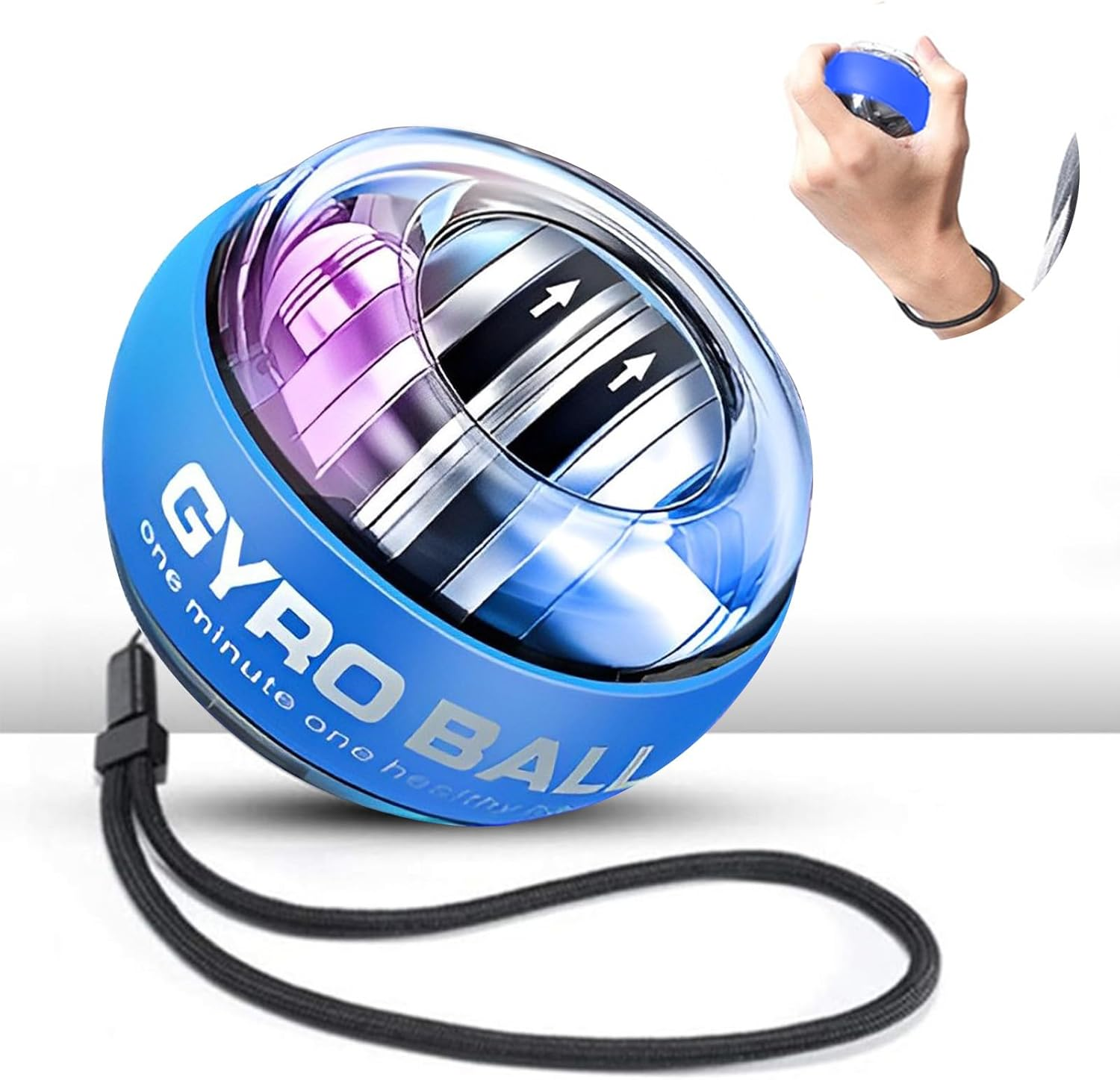 Gyro Power Balls Trainer Ball, Hand Gyro Ball Wrist Strengthener, Self-Starting Hand Grip Strength Trainer for Joint and Muscle Exercise