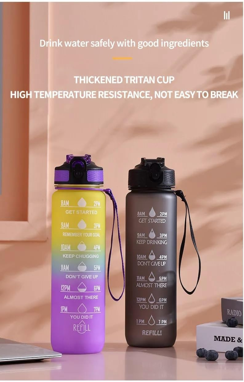 Aegon Gym Water Bottle Sports (BPA Free) | Motivational Time Marked Sipper Bottle for Gym, Office, School, Boys, Girls | Stylish Gym Bottle for Men & Women | Leak Proof Sports Shaker 1 Litre image number 3