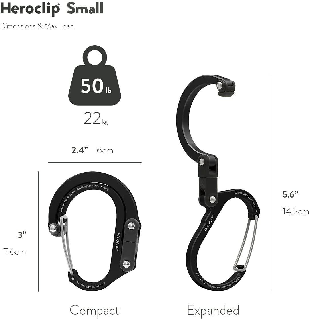 HEROCLIP Carabiner Clip and Hook (Small) | for Purse, Stroller, and Backpack image number 5