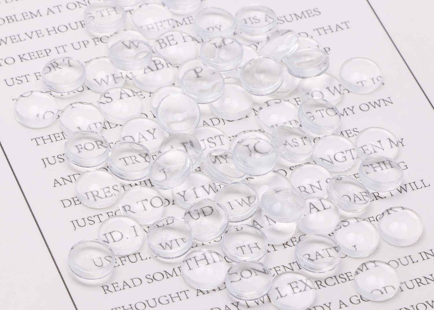Shapenty Clear round Glass Dome Tiles Cabochons Charms Bulk Small Flat Back Imitation Gemstone for Cameo Photo Pendant Necklace Bracelet Earring Ring Keychain DIY Craft Jewelry Making,100Pcs (8 MM), Glass, Glass