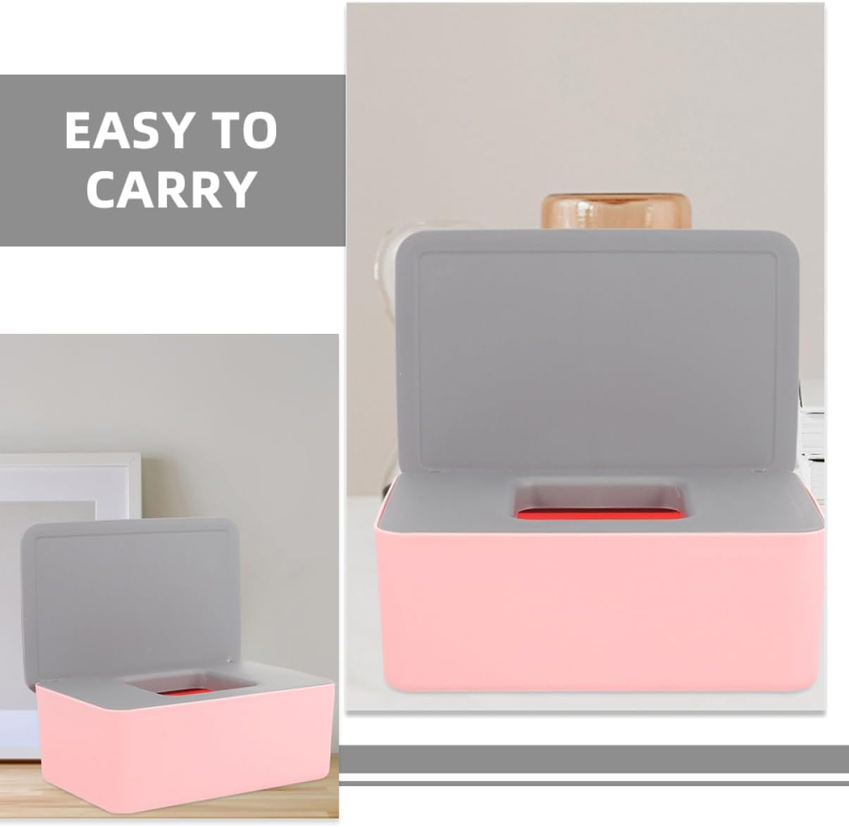 2Pcs Boy Girl Wipes Case Portable Wet Tissue Box Refillable Containers Sealed Travel Wipe Holder Aesthetic Design for Home Go image number 5