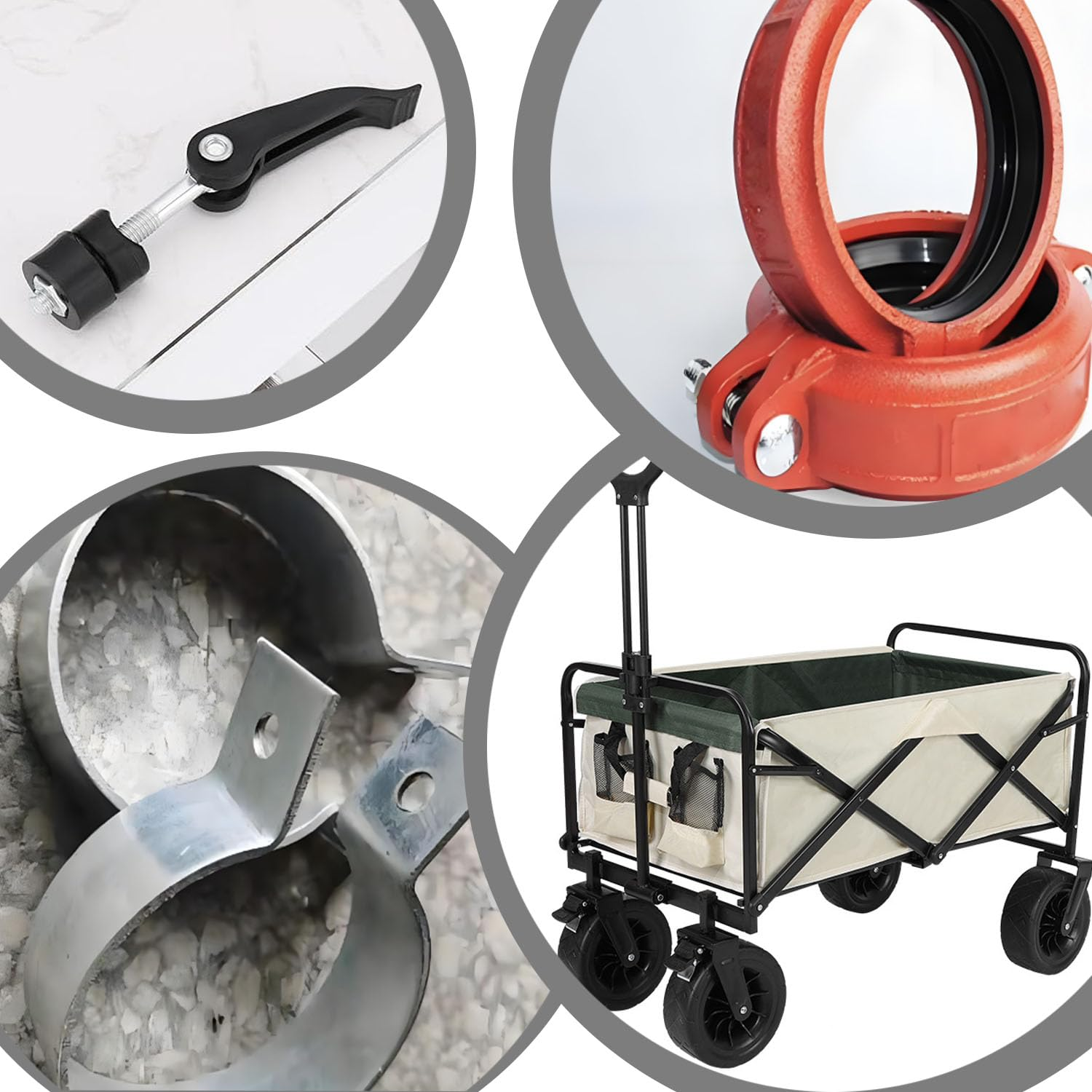 Shengsenfu 4Pcs Black Aluminium M6 Hex Quick-Release Screw for Lawnmower & Seat Post, Bike Seat Clamp, Tile Cutter Repair Tool image number 5