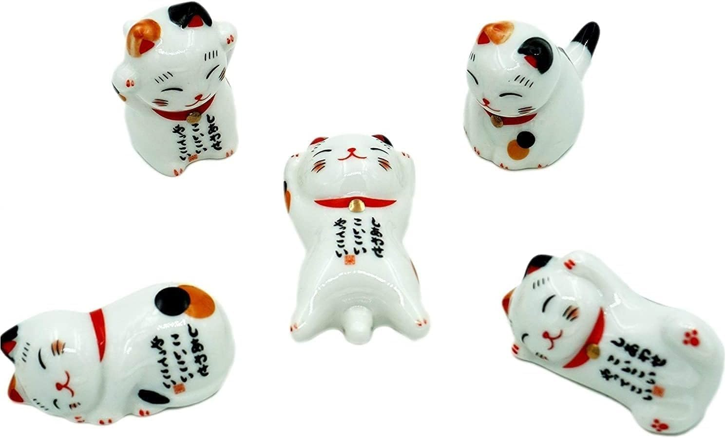 TRUEGOOD Cute Cat Chopsticks Rest Dinner Spoon Stand Knife Fork Holder, Valentine'S Day Present (6Pcs Mixcolor)