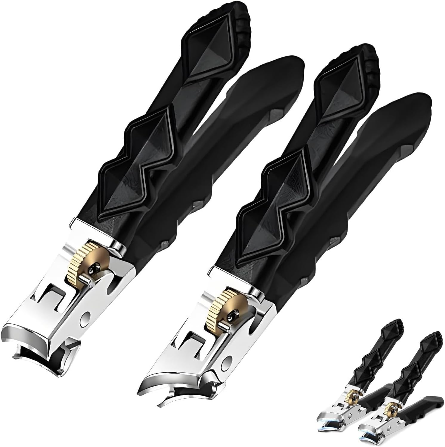 Zoerely Orthoclip, Funfany Orthoclip, Vianys Orthoclip, Double Configuration of Oblique and Flat Mouth, Stainless Steel Nail Clippers with Safety Lock for Thick Nails(Oblique Mouth*2)