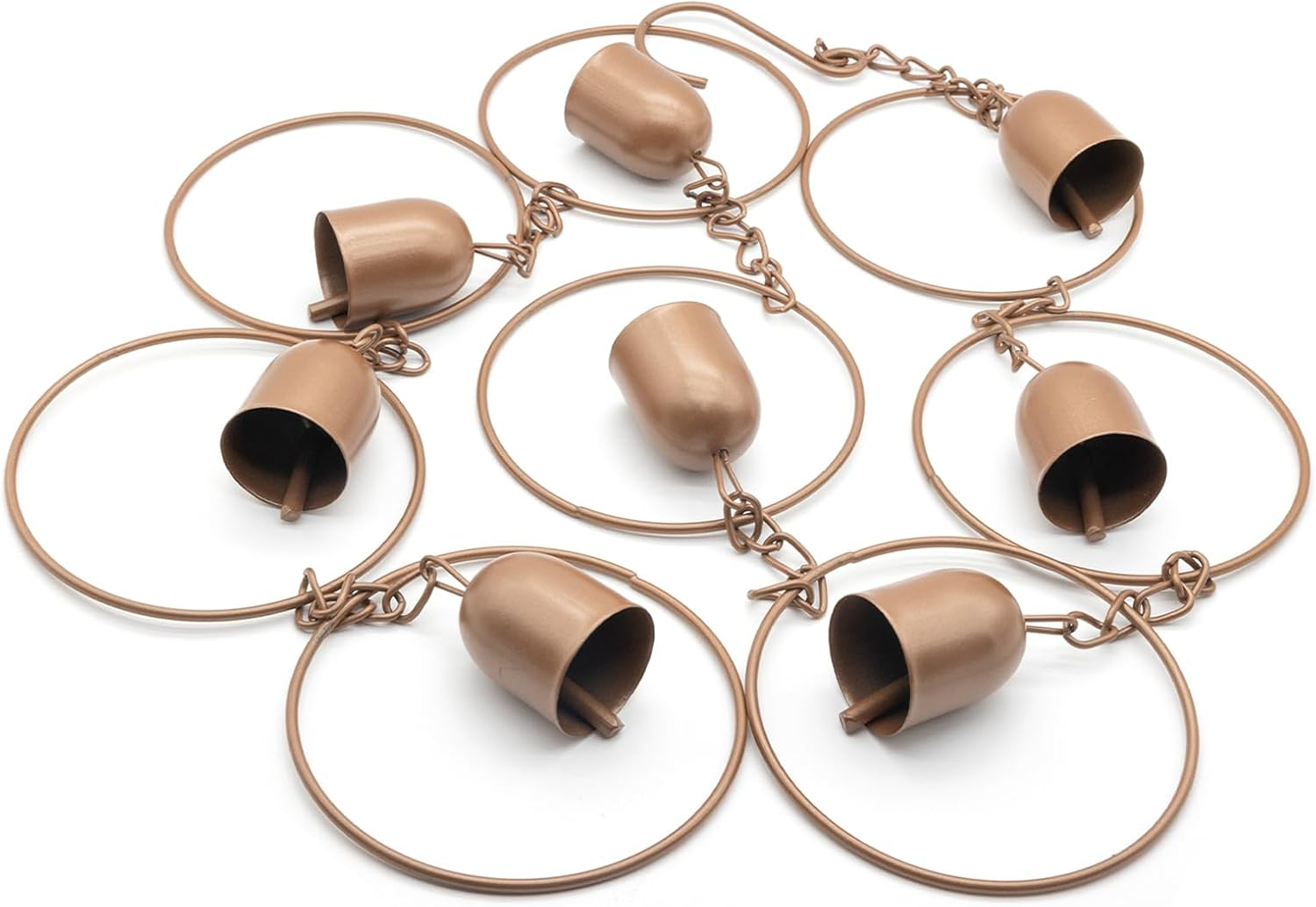 49-Inch Rain Chain with Vintage Bell Charms for Gutters - Elegant Home Decor and Rainwater Collection