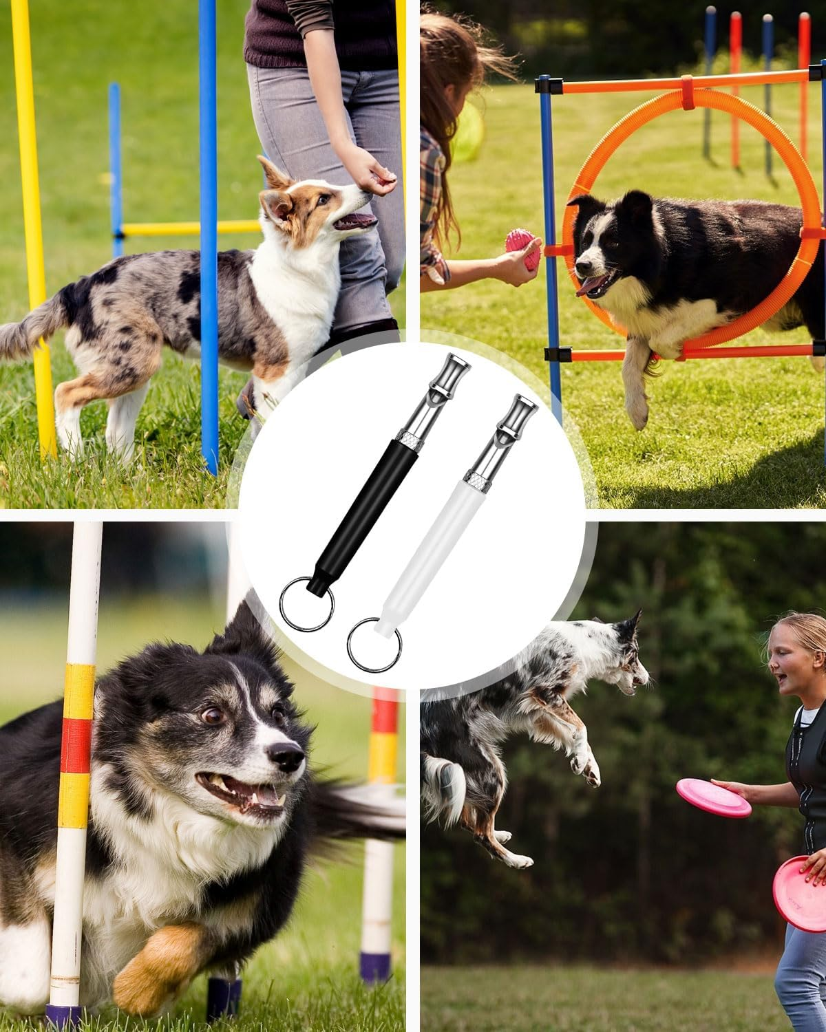 AORHOFJ 2 Pack Dog Whistle against Barking, Used for the Back Call, Dog Whistle against Barking, Dog Whistle High Frequency Silent, Adjustable Dog Whistle against Barking, with Lanyard