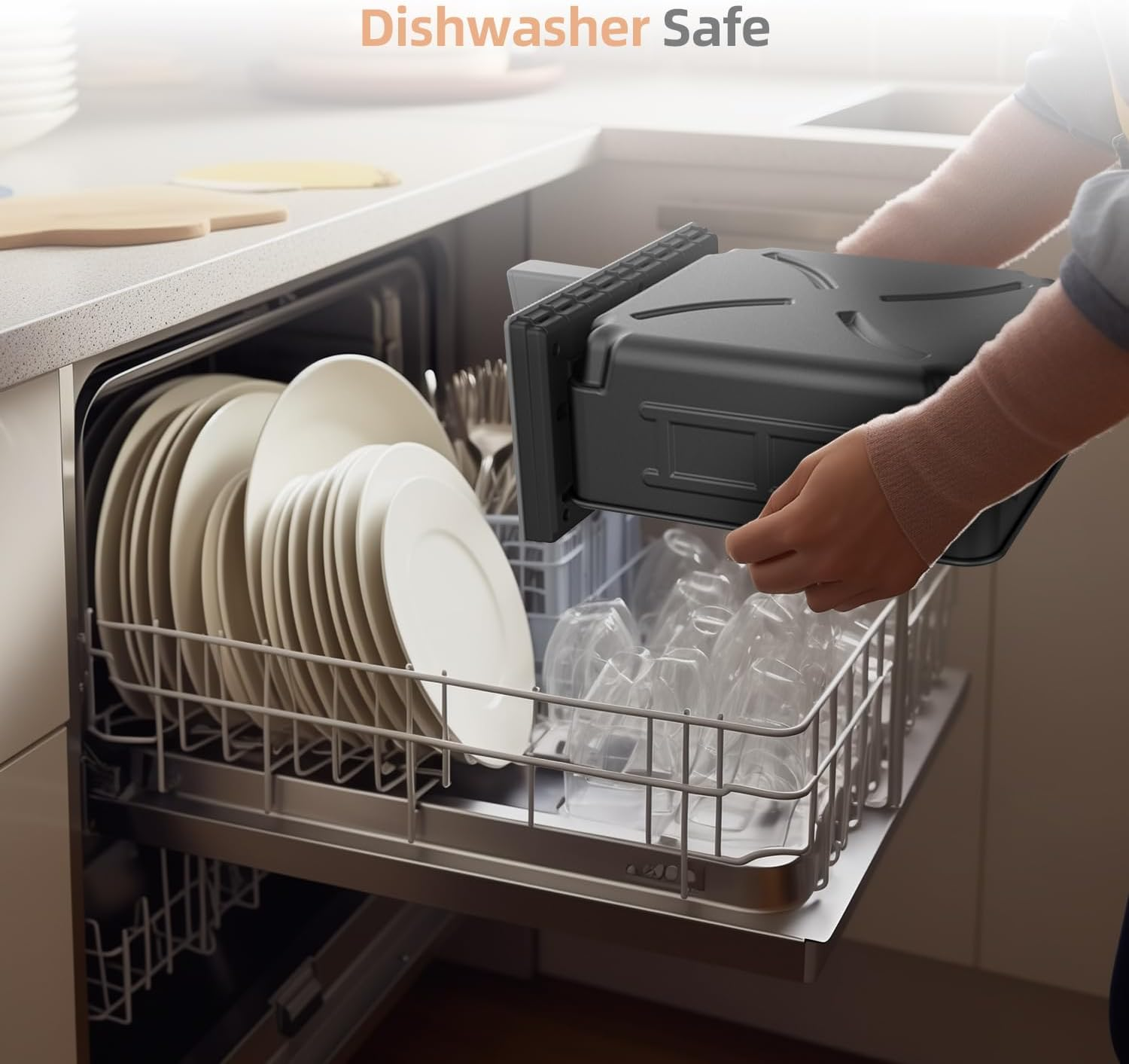 PAYISHO Air Fryer Oven 8L Capacity 10-In-1 with Viewing Window, Timer and Temp(60&deg;C-200&deg;C),Oil Free,Non-Stick, Bake, Roast, Grill,Reheat,1600W, Dishwasher Safe Basket,Gray image number 5