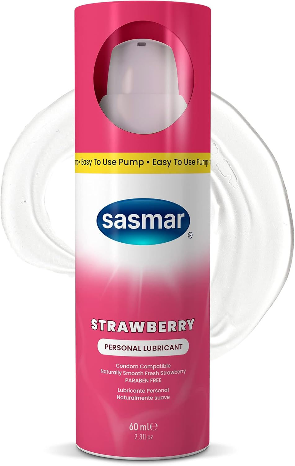 Sasmar Strawberry Flavored Lubricant - Water Based Personal Lube for Men, Women - Feels Natural, Long Lasting Formula, Paraben Free, Toy-Friendly and Condom Safe, Oral Lubricant for Couples - 60 Ml image number 6