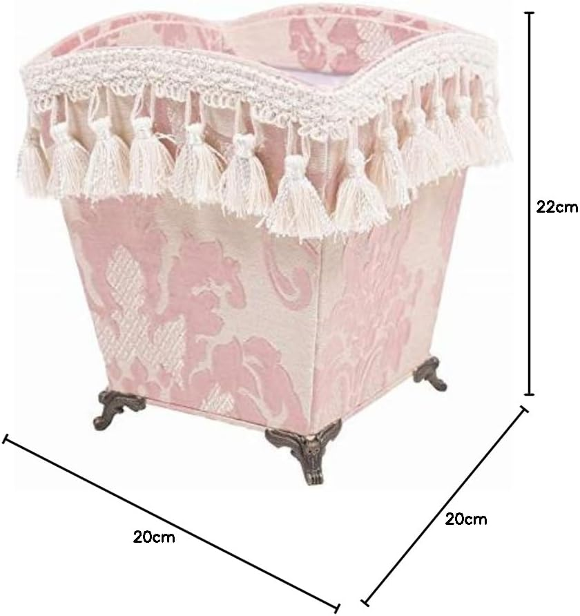 Jennifer Taylor 33026BX Cartonnage Tassel Trash Can, Beauty Salon, Nail Salon, Cosmetics, Makeup, Leone PK Pink Leone image number 2