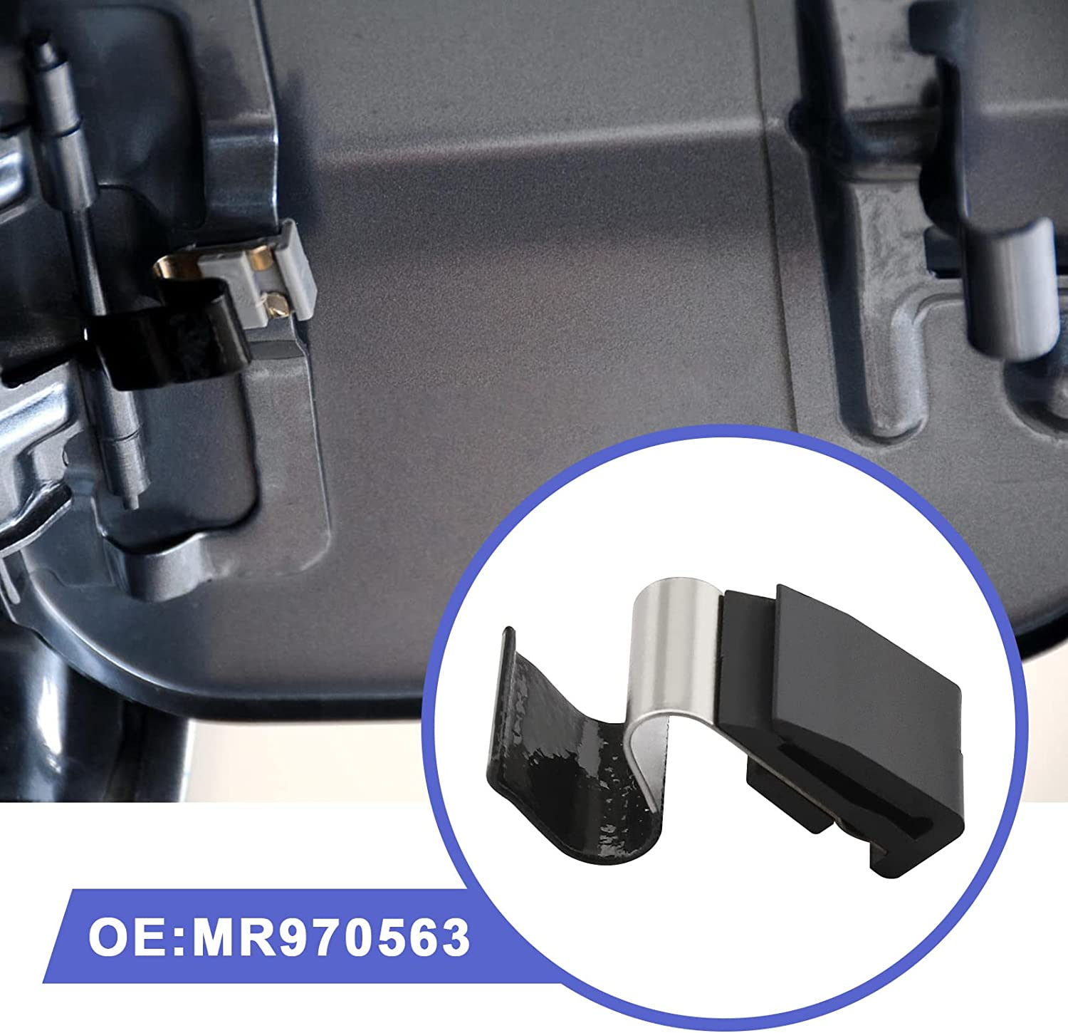 Emsea 2Pcs Fuel Flap Latch Retaining Clip Replacement MR970563 Compatible with Mitsubishi Lancer Mirage Outlander/Ce?Ch Lancer/Ce?Cc Mirage Fuel Door Spring