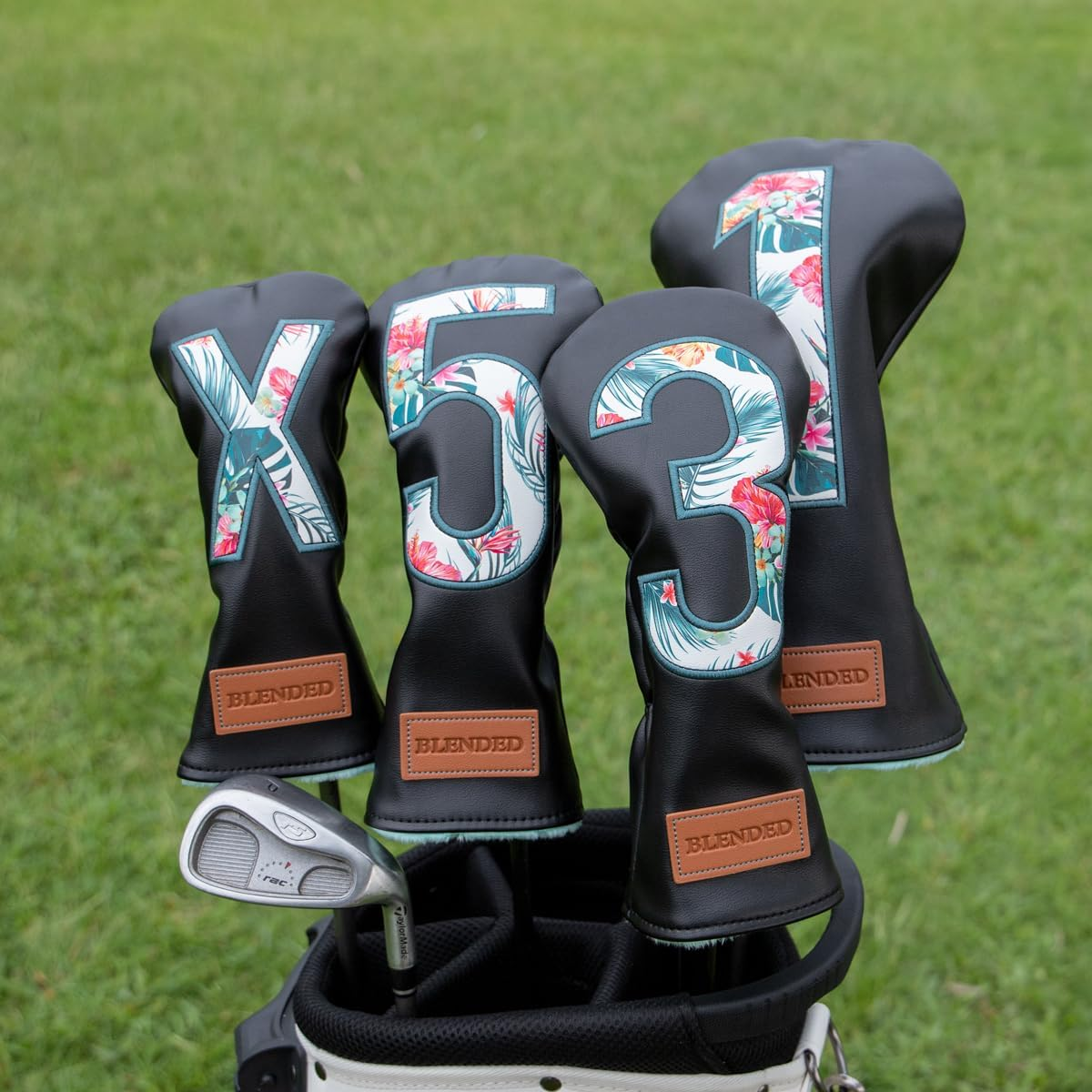 BAIRBRE Golf Club Covers Driver Covers Fairway Wood Head Cover Hybrid Headcover 3 Wood Headcovers Leather 3 Wood Headcovers Golf Head Covers for Scotty Cameron Taylormade Titleist Odyssey,Black