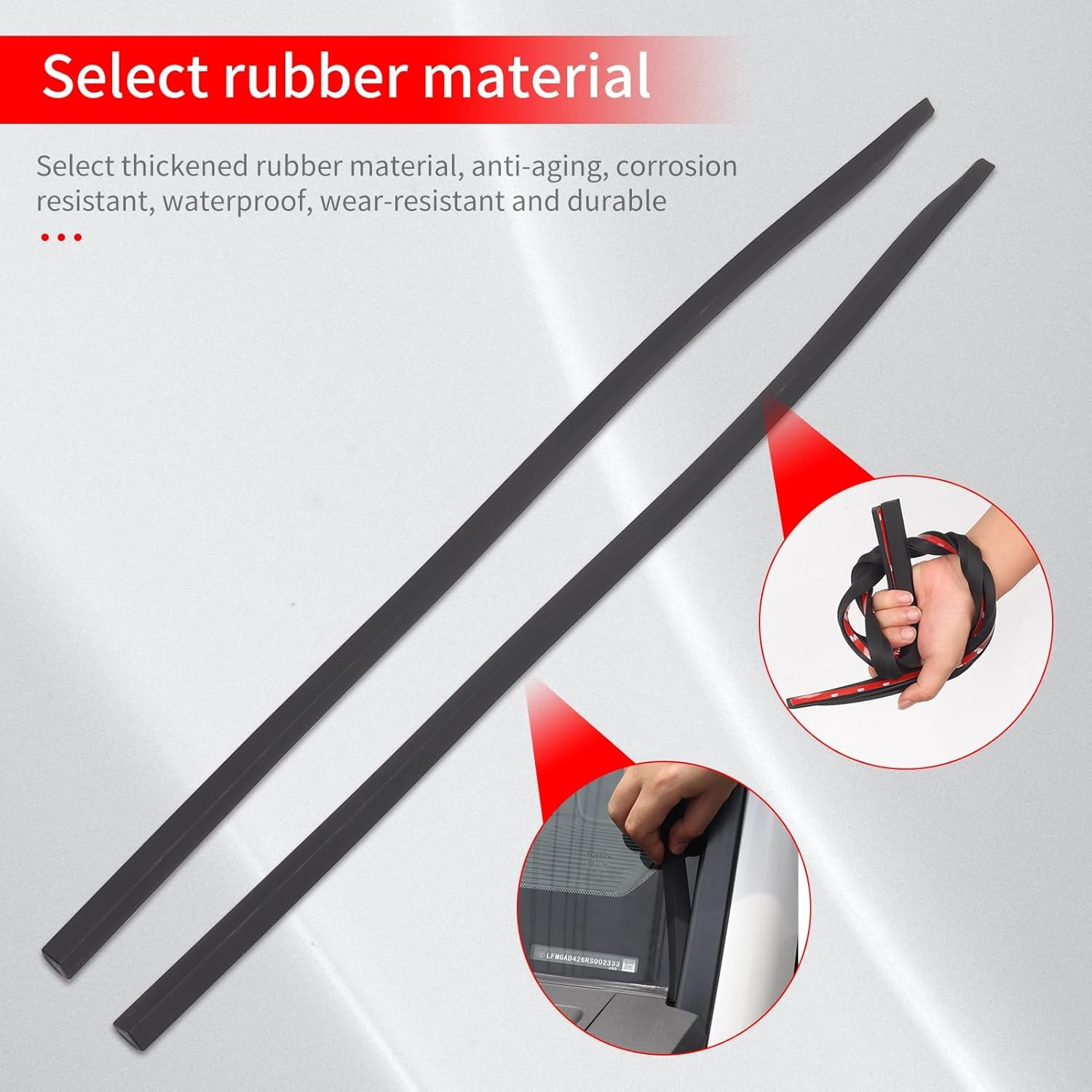 Front Windshield Silicone Strip for 2024 2025 2026 Lexus GX550 Luxury Overtrail Sports Luxury Waterproof Window Sealing Strip External Modification Accessories Exterior Parts(2 Pieces) - Lc150 image number 2