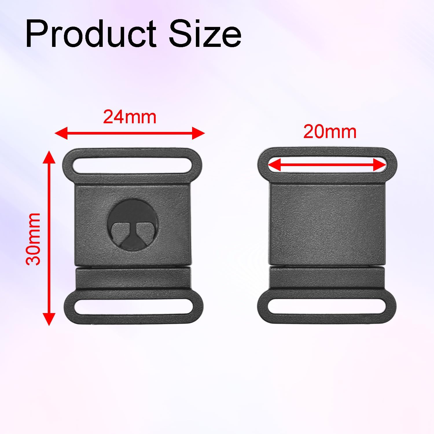 100Pcs Pack 3/8' 5/8' 3/4' 1' Webbing Black Plastic Safty Breakaway Bra Buckle Cat Dog Collar Harness Strap Parts Accessories image number 6