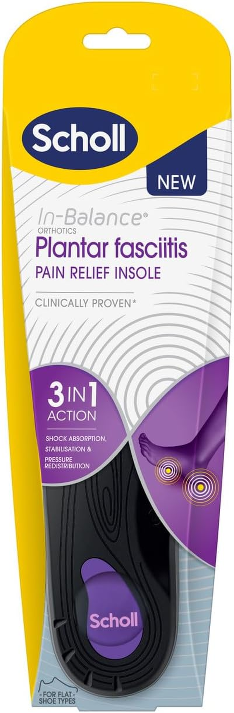 Scholl In-Balance Pain Relief Plantar Fasciitis Orthotic Insole Medium image number 2