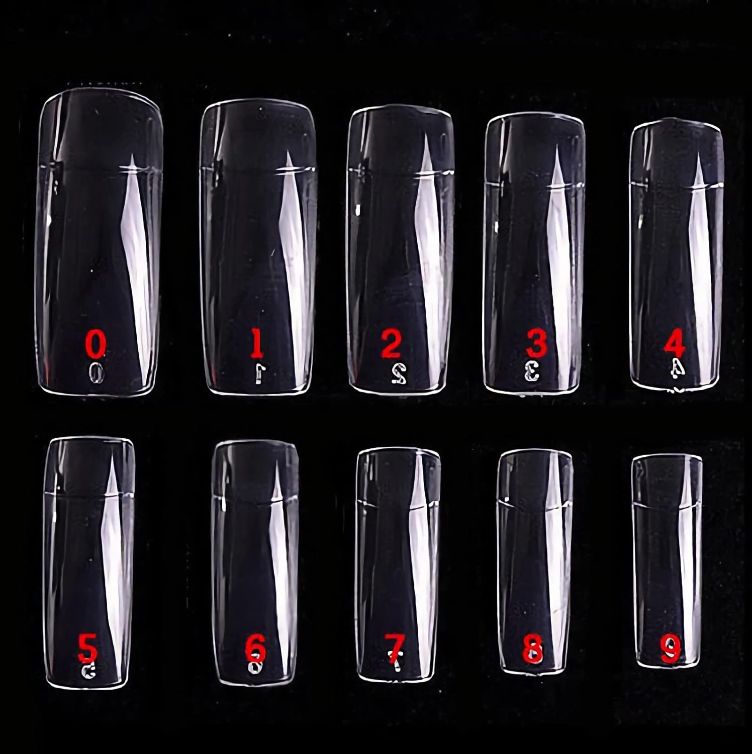 500PCS Clear & Natural False Nails Tips, Acrylic Nail Tips of 29 Style, French Nail Tip & Almond Fake Nail Tips & Coffin Fake Nails & Long Ballerina Shaped Nail of 10 Sizes for Nail Art Salons and Home DIY, RYUUSEI
