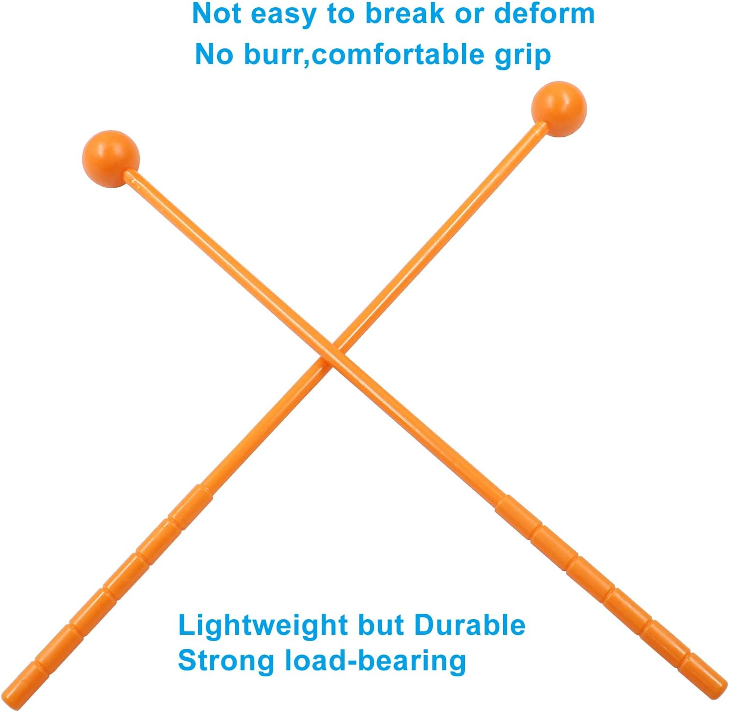 10Pcs Plastic Glockenspiel Mallets 12.2 Inch Bell Mallets Xylophone Mallets Drum Percussion Sticks for Xylophone Drum Instrument Band, Orange image number 2
