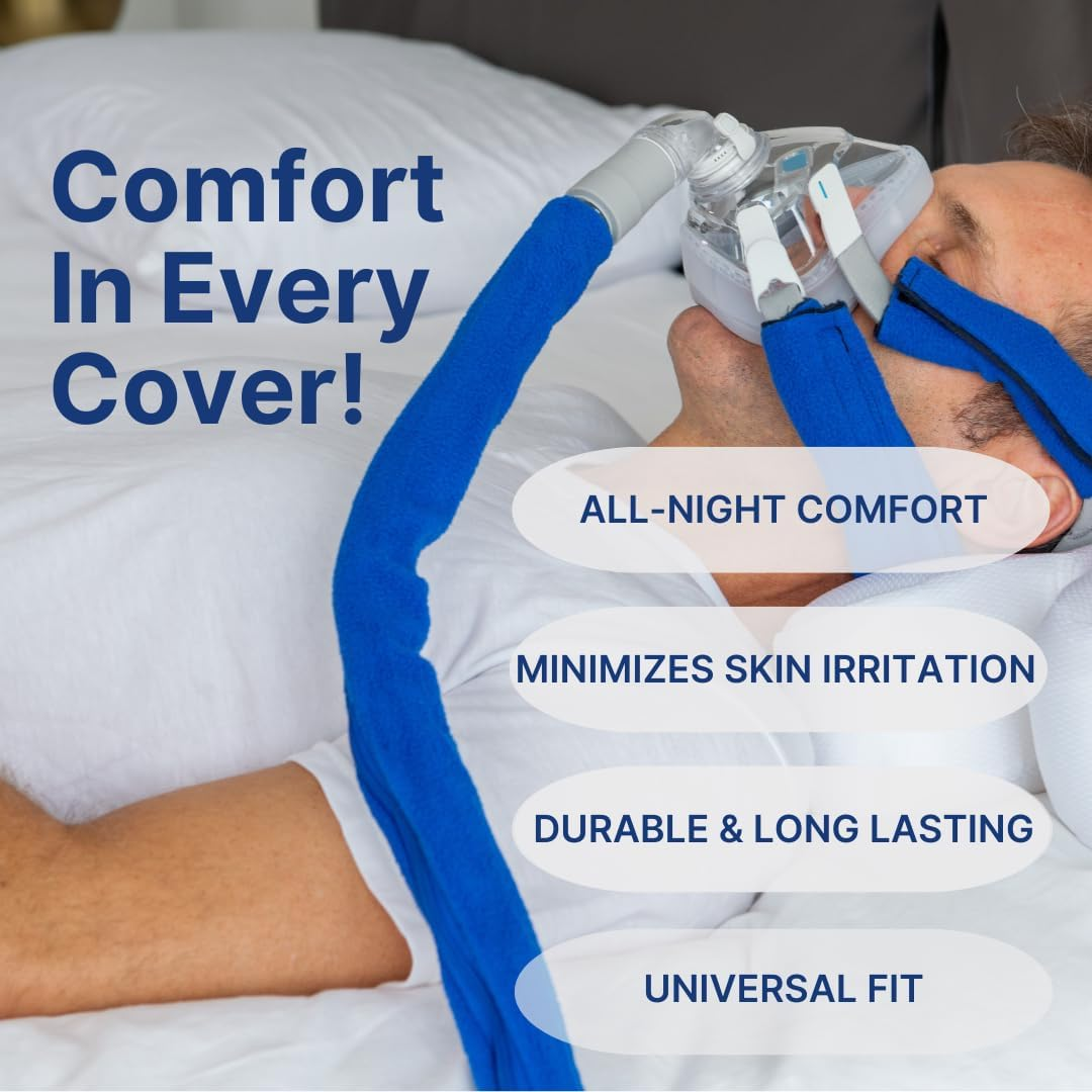 CPAP Hose Cover by Snugell - 6Ft Tubing Wrap - Compatible with Resmed, Fisher & Paykel and Other Tubes - Ultra Soft Zippered Fleece Cover, Insulation & Protection for CPAP Tubing (Blue) image number 1