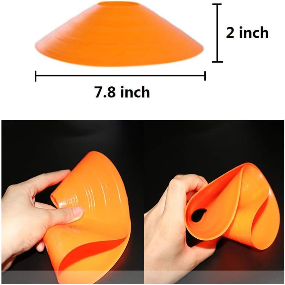 50 Pack Soccer Cones Multi-Colour Disc Cones for Football, Agility Drills & Sports Practice | 7.5" Durable PE Cones (5 Bright Colours) for All Ages & Skill Levels image number 5