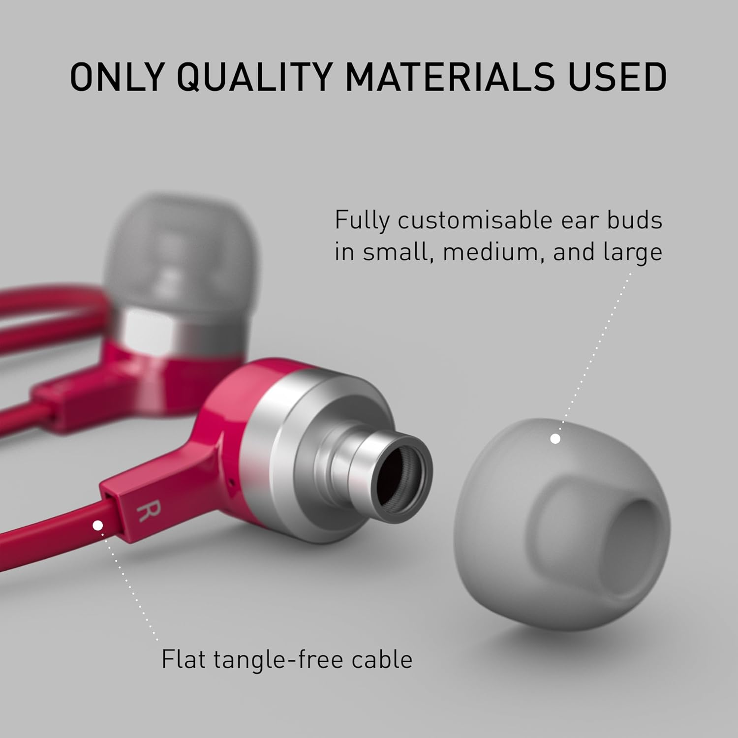 Kitsound Mini In-Ear Headphones with In-Line Mic, Compatible with Iphone, Ipad, Samsung and Android Devices - Pink image number 1
