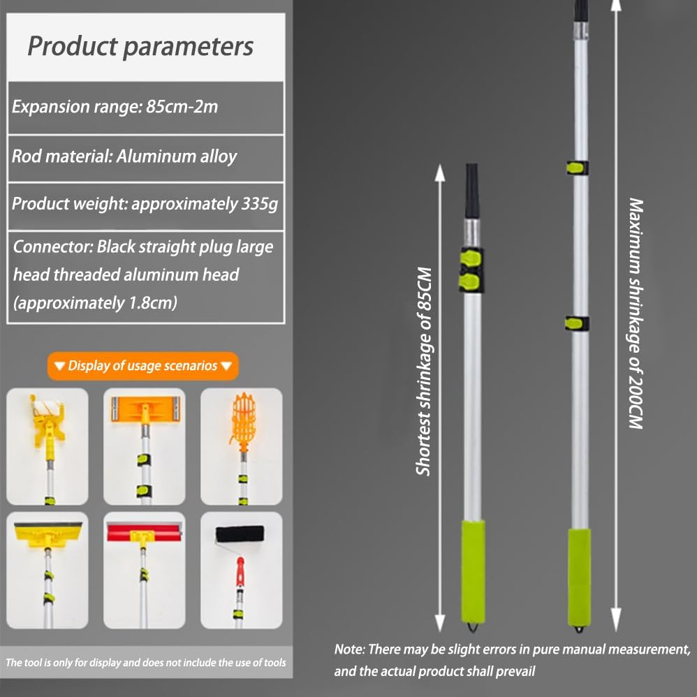 Fruit Picker Tool,Adjustable Extension, Apple Picker Pole with Basket,2M Long Handle, Mango Avocado Pear Pomelo Lemon Picker for Tree,Easy to Assemble & Use,Equipped with a Large Fruit Picker. image number 3
