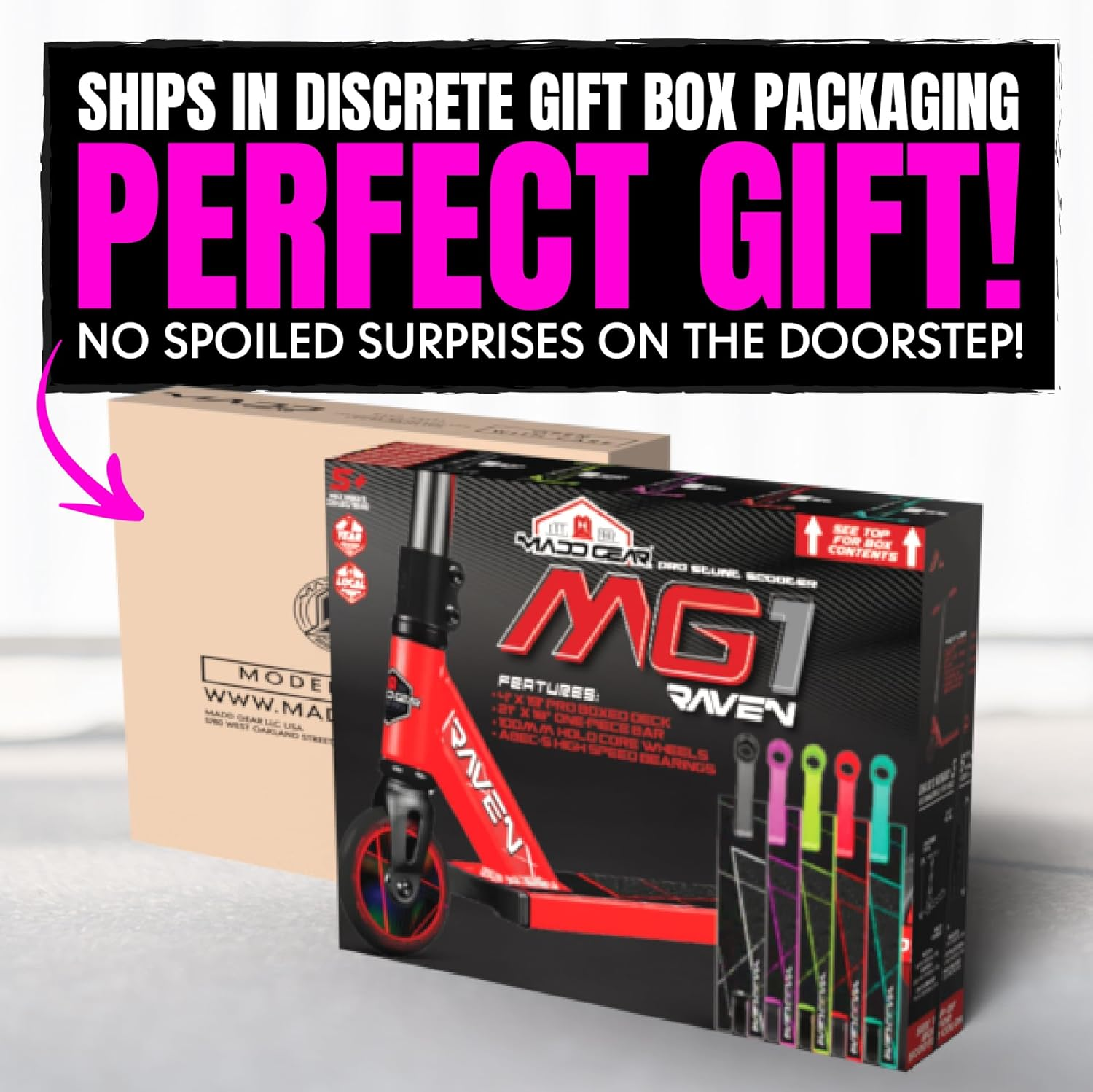 Pro Stunt Scooter for Kids Ages 5-12 Lightweight Durable Trick Scooter for Skatepark and Street &ndash; Easy Assembly &ndash; Madd Gear MG2