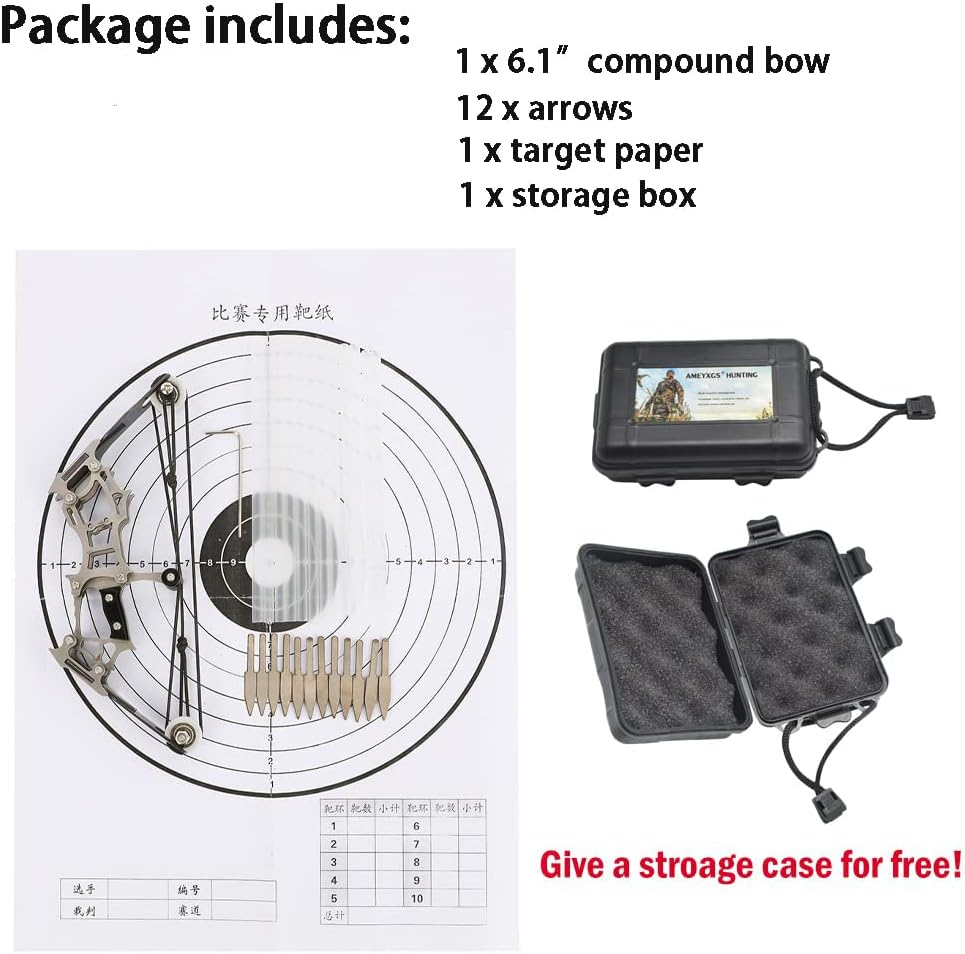 ZSHJGJR 6"/7.4"/7.9"/8.6" Compound Bow and Arrows Set for Target Shooting Hunting Games Pocket Bow Survival Bow Archery Gift image number 5