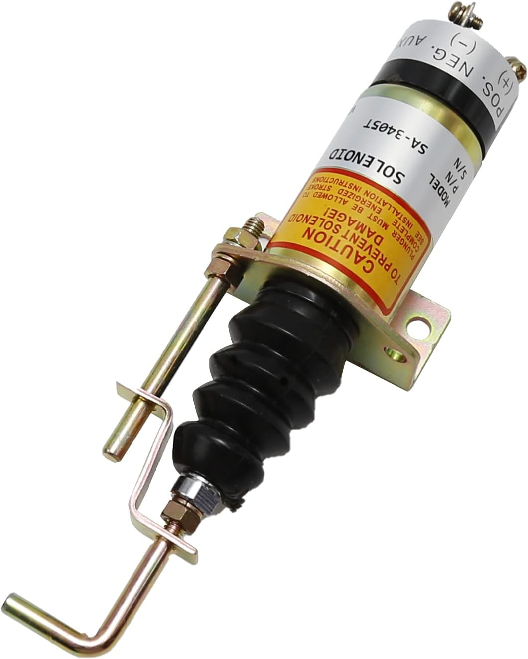 12V Fuel Shut off Solenoid, Stop Solenoid Valve 1502-12C7U2B2S1 366-07197 SA-3405T, Replacement for Lister Petter LPWS LPWT Excavator Engine Genset with Bracket 2 Pins image number 1