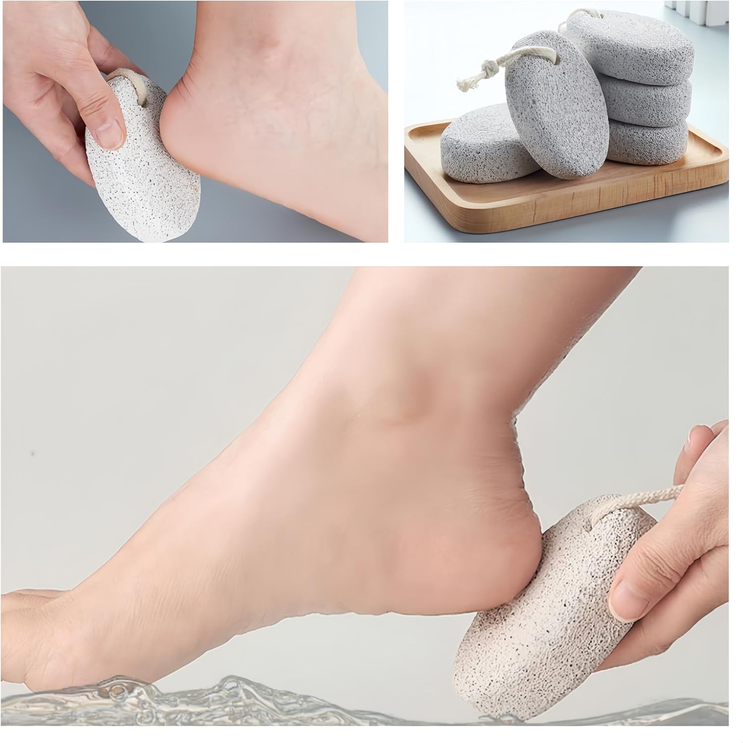 Ai-Oumleef Natural Pumice Stone for Feet, 4PCS Pumice Stone,Lava Pedicure Tools Hard Skin Callus Remover,Remove Dead Skin, Heels, Elbows, Hands image number 2