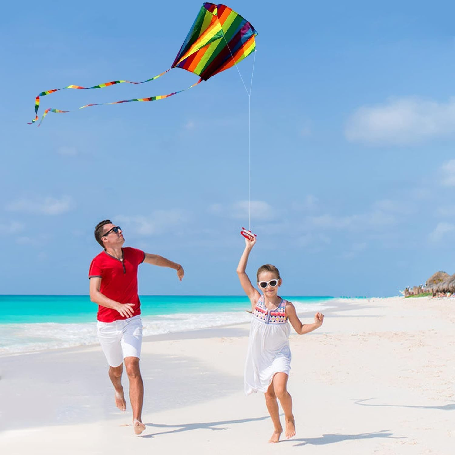 Rainbow Parafoil Kite - Premium Durable Outdoor Flying Kite, Easy to Fly for Beginner,Perfect for Beach, Park, Birthday Party Activities image number 3