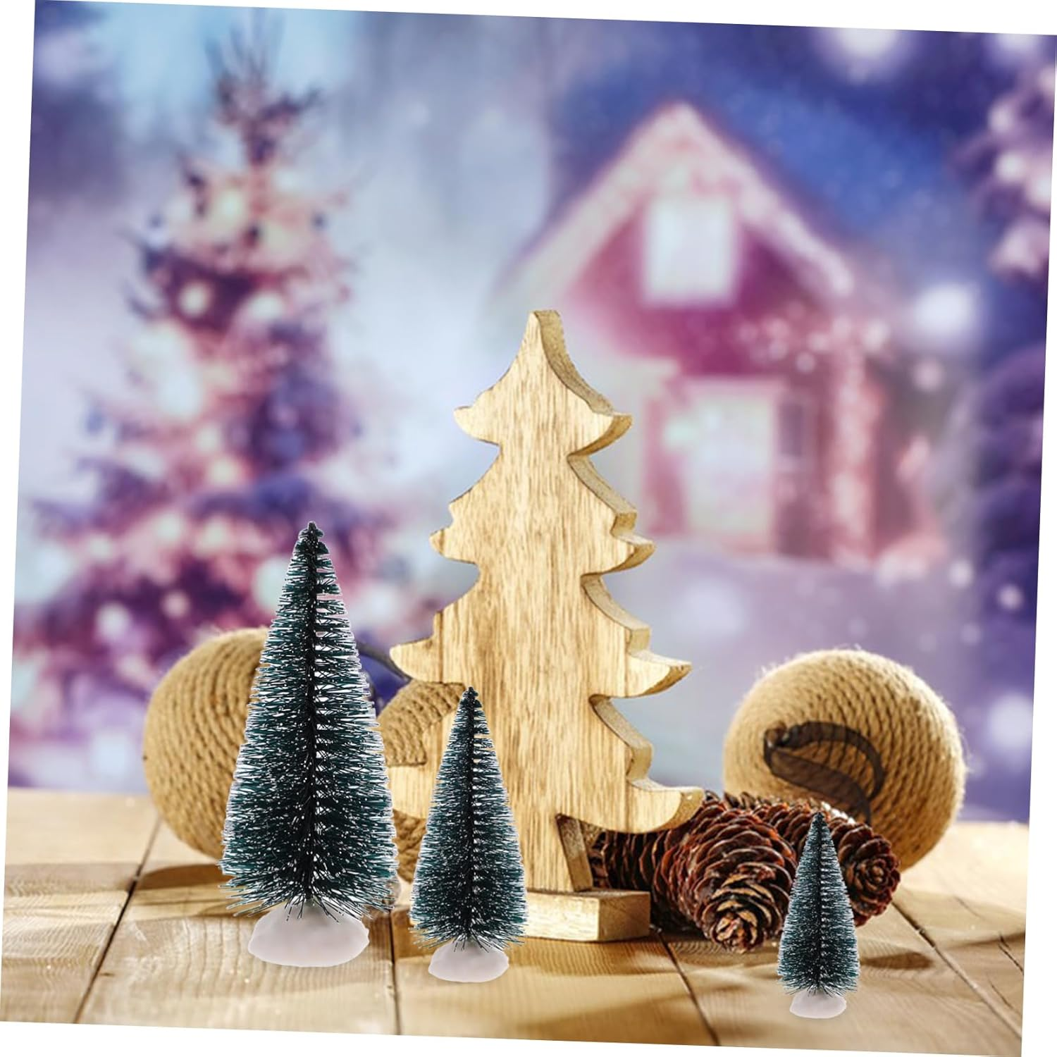 10Pcs Miniature Christmas Tree Ornaments Mini Christmas Tree Decoration for Desktop Favor and Indoor Festival Scene Decor