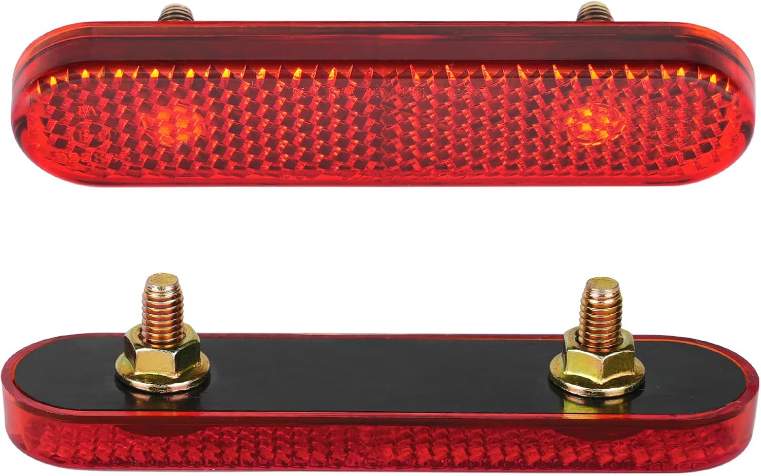 2Pcs Motorcycle Reflectors, Stick-On Rectangular Safety Reflector, Strong Reflective Ability Red Light Reflectors, Red Safety Warning Reflector for Trucks Bicycle Trailers Gate Posts, 13.9Cm