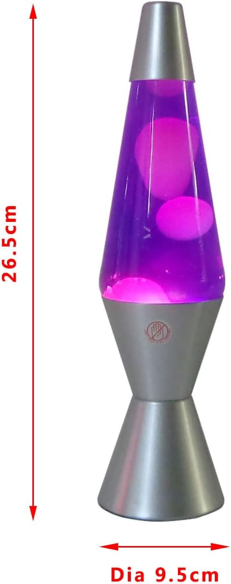 EOE Lava Table Lamp, 36 Cm Height, Purple/White