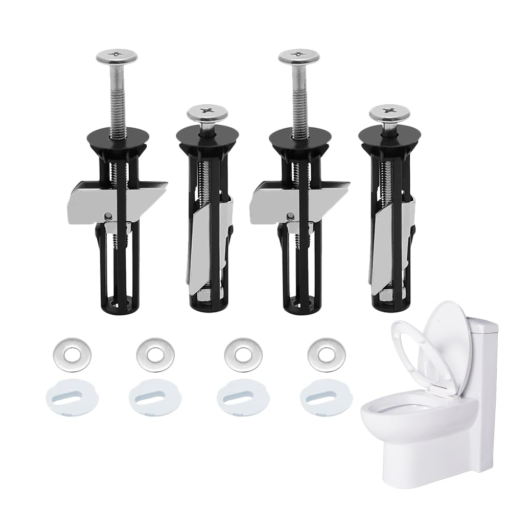 4Pcs Heavy Duty Toilet Seat Bolt Kit,Universal Toilet Seat Screw Replacement, Anti-Rust Toilet Seat Fastener & Hinges Kit for Easy Installation, Maintenance,Fits All Toilet Seats image number 3