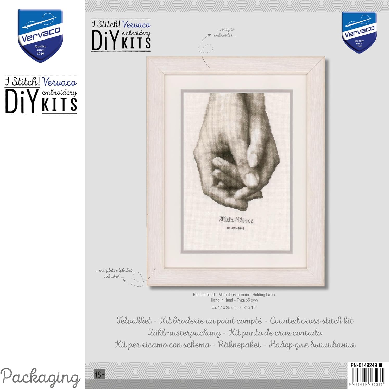 Vervaco Counted Cross Stitch KIT Hand AIDA image number 1