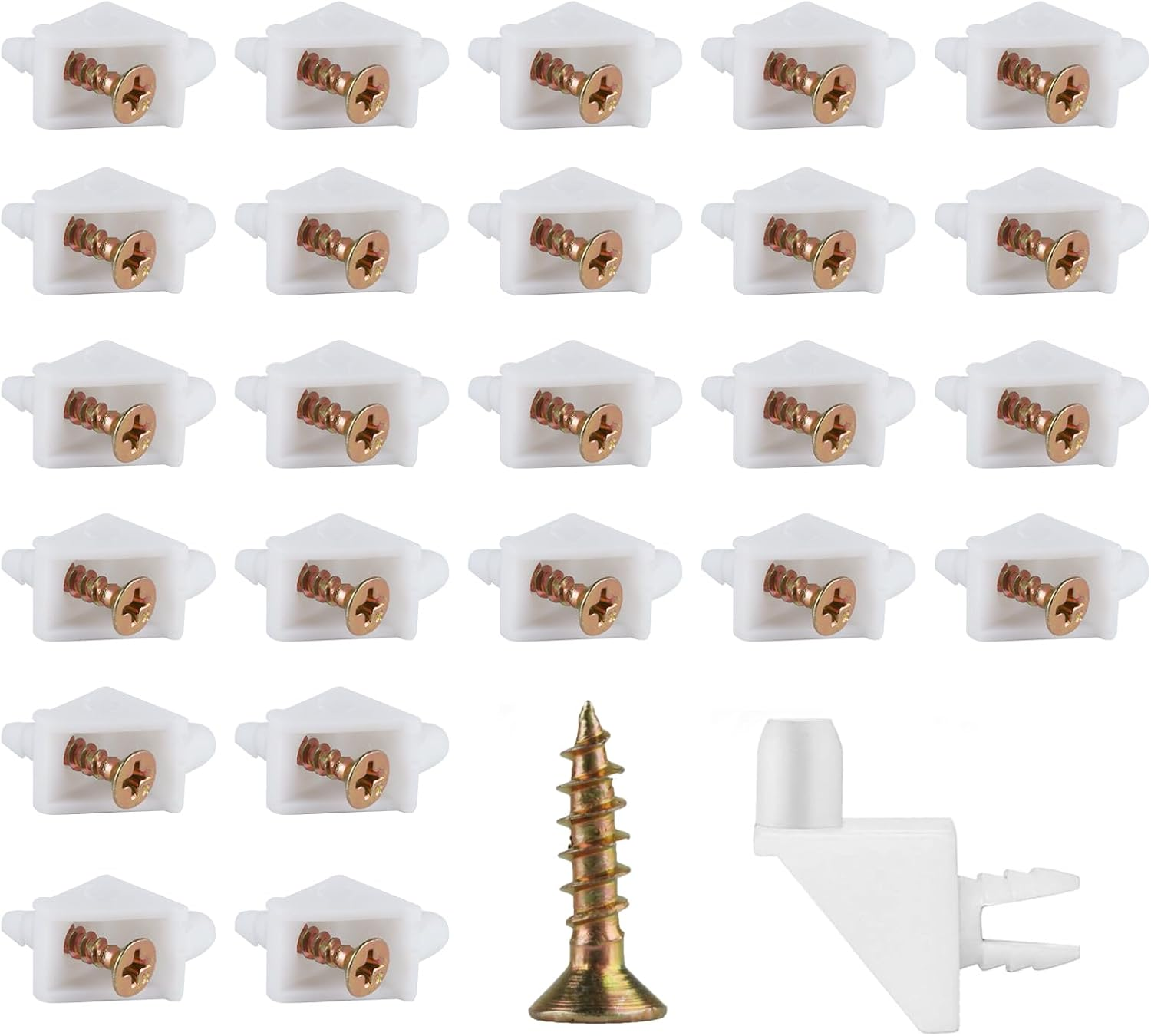 Pack of 100 for IKEA Shelf Support 5 Mm, Shelf Brackets, Shelf Brackets, Glass Shelf Support for IKEA Pax Floor Brackets, for KOMPLEMENT Floor Holder, for IKEA Replacement Part 101558 (White) image number 2