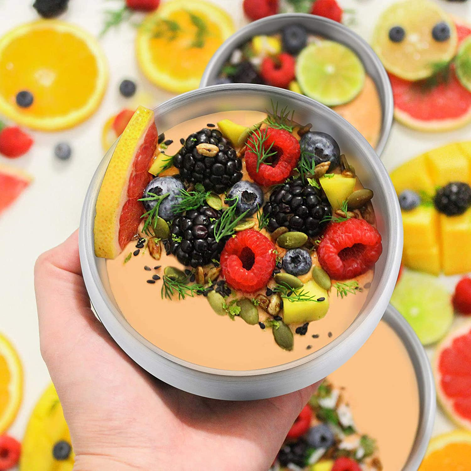 Haware Heavy 18/8(304) Stainless Steel Bowls(Double Walled), 12 Oz Kids Toddlers Feeding/Soup/Snacks Bowls, Unbreakable and Dishwasher Safe(4 Pack)