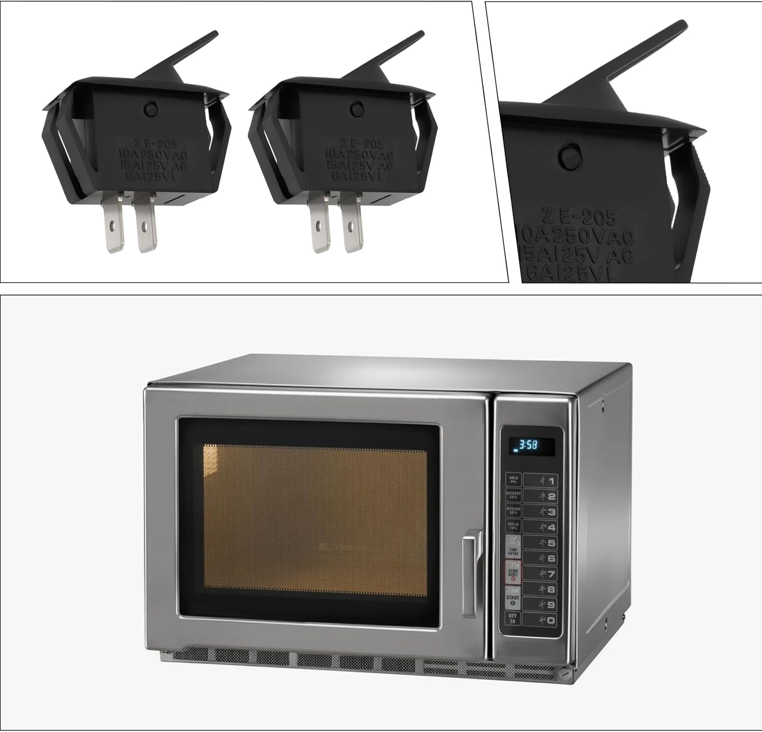 Emagtech 2Pcs 2Pin 250VAC Furnace Interlock Door Switch 0130M00243 B1370818 Compatible with Goodman Compatible with Amana image number 1