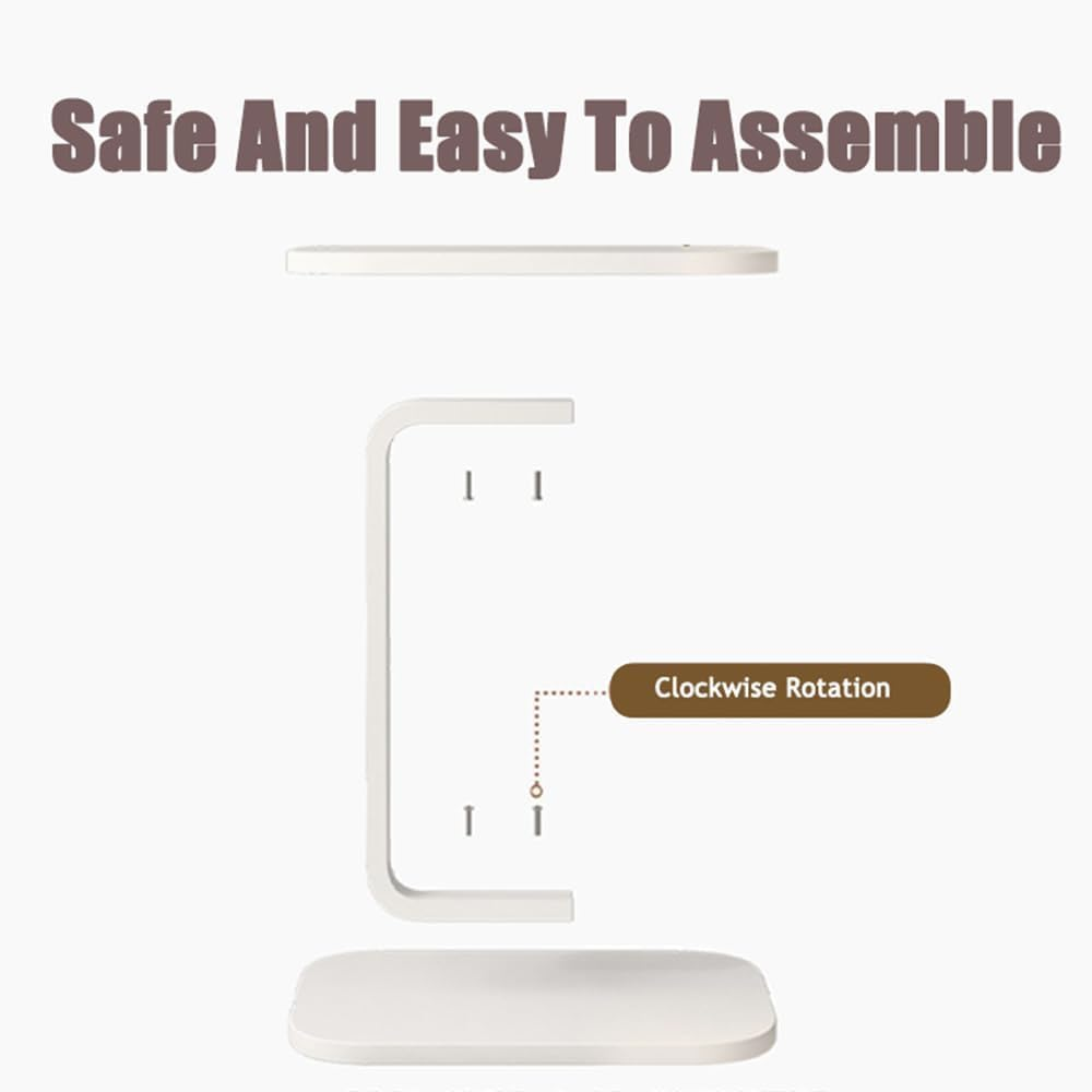 Home Side Tables for Small Spaces，Sofa Side Table Small Coffee Table Anti-Rust Waterproof, End Tables for Living Room Bedroom Balcony Office (Beige White) - Beige White image number 4