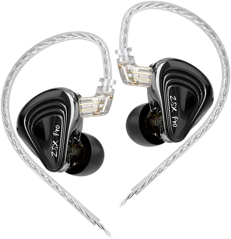 KZ ZSX PRO in Ear Monitor Headphones,5Ba+1Dd Hybrid Earbuds Hifi Bass Noise Isolation Earphones, Stereo Sound Comfortable Headphones for Audiophile, Musicians (No Mic, Black) image number 6
