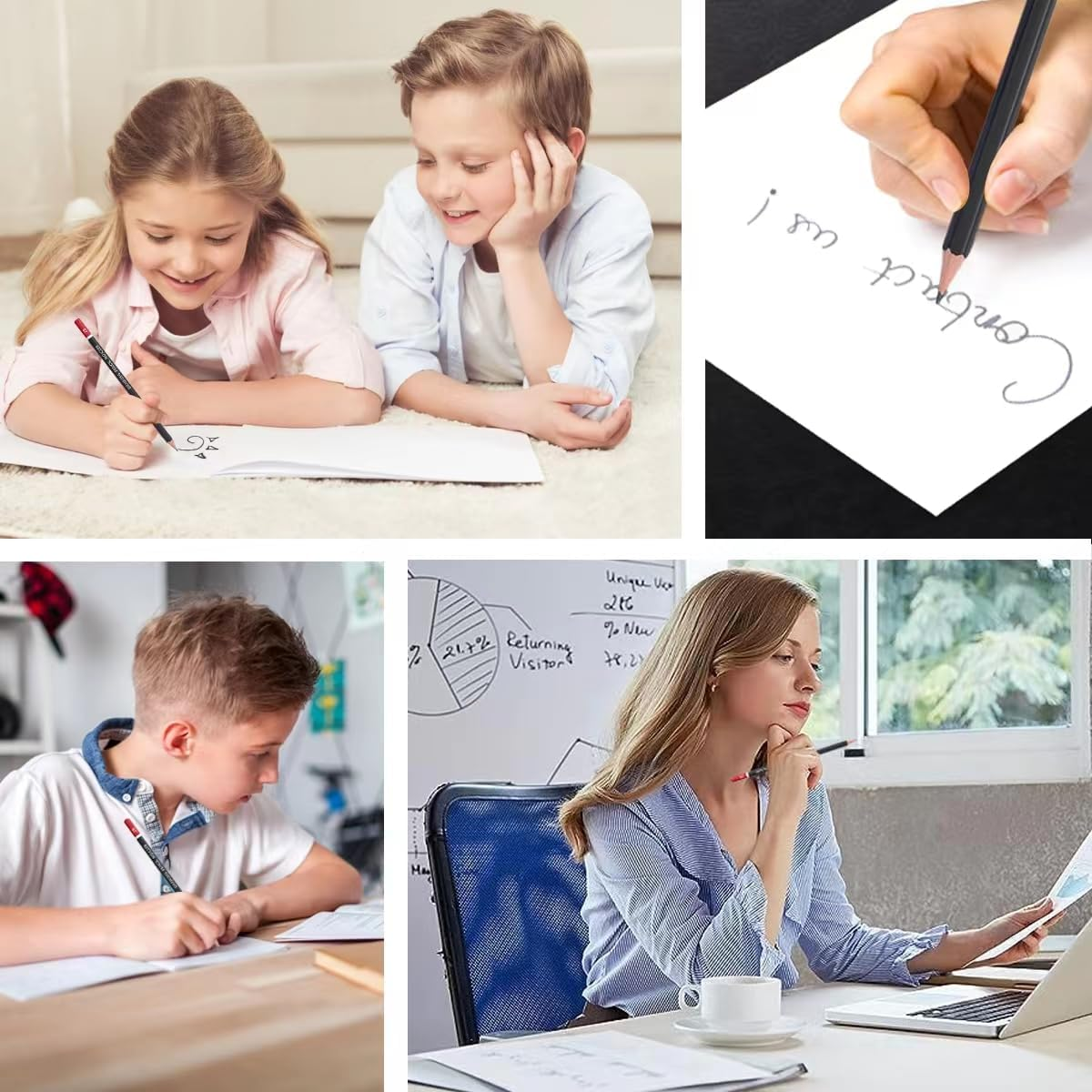 Pencil,Wood-Cased Pencils,Pre-Sharpened,2B Lead,48 Count,Gift Box Packagin image number 2