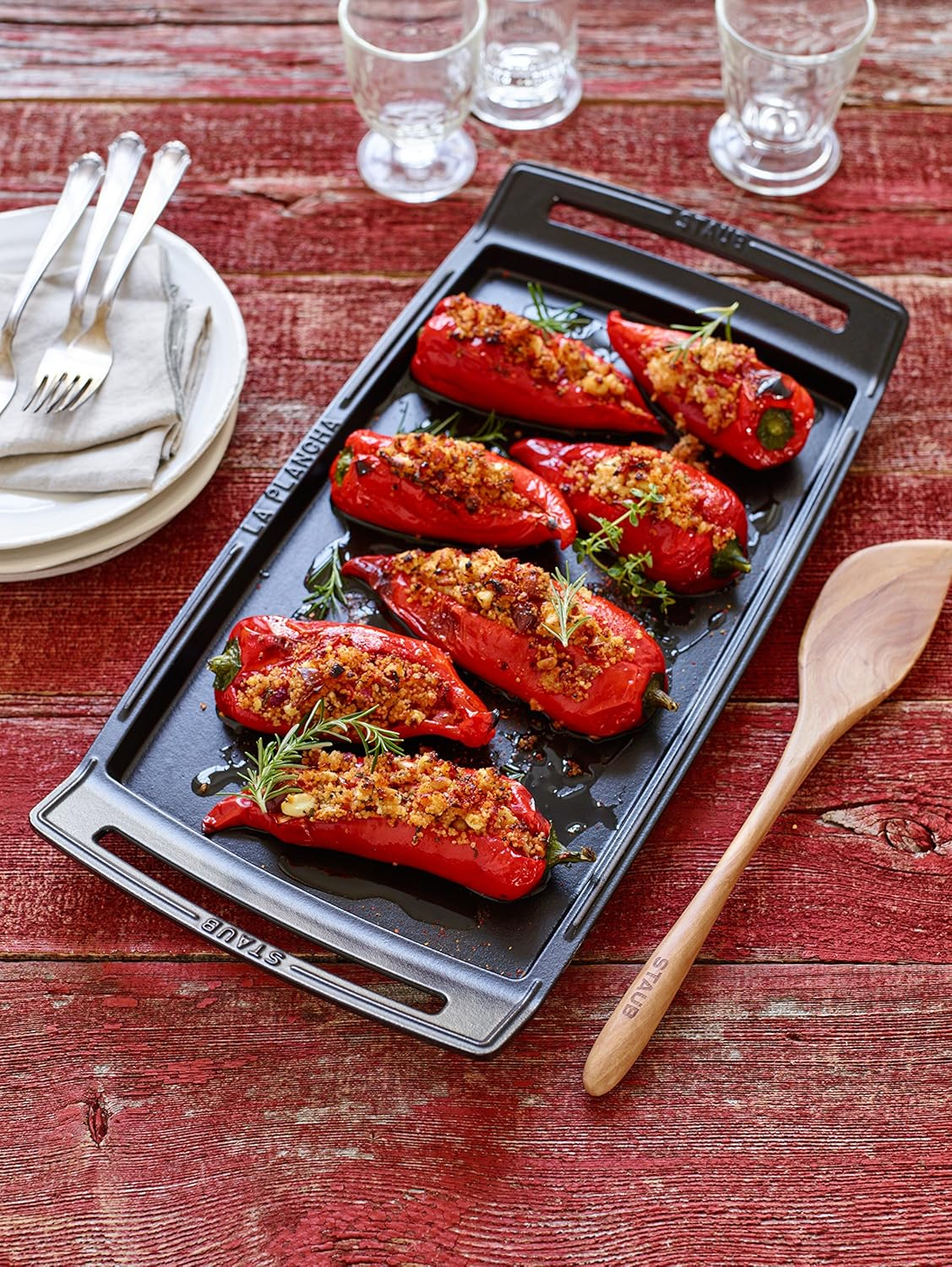 STAUB, Le Plancha Rectangular, Cast Iron, Black image number 1